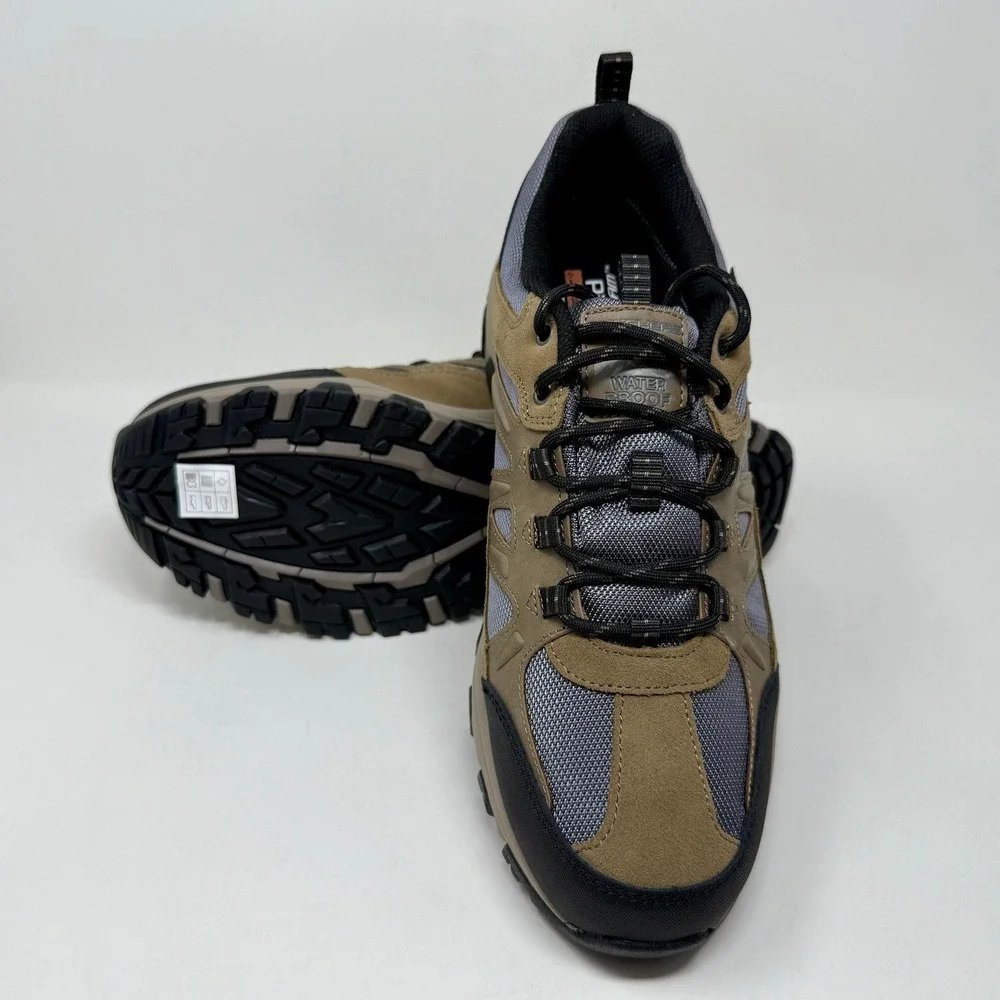 Skechers Waterproof Relaxed Fit Tan Selmen Enago Trail Shoes- Men's 13 Tan Black